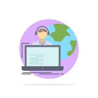 outsource outsourcing allocation human online Flat Color Icon Vector