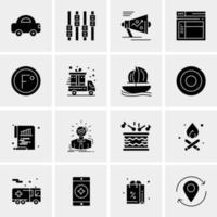 16 iconos universales de negocios vector ilustración de icono creativo para usar en proyectos relacionados con la web y dispositivos móviles