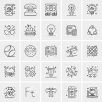 25 iconos de negocios universales vector ilustración de icono creativo para usar en proyectos relacionados con la web y dispositivos móviles