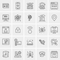 25 iconos de negocios universales vector ilustración de icono creativo para usar en proyectos relacionados con la web y dispositivos móviles