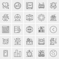 25 iconos de negocios universales vector ilustración de icono creativo para usar en proyectos relacionados con la web y dispositivos móviles