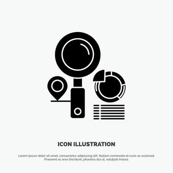 buscar ubicación buscador gráfico sólido glifo icono vector