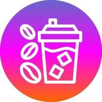 Iced Coffee Vector Icon Design