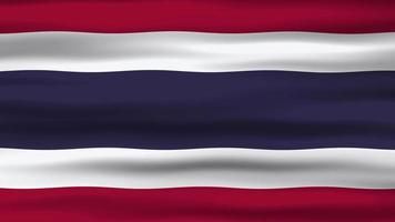 Seamless loop animation of the Thailand flag, flag waving in the wind, perfect for videos of independence day or other holidays