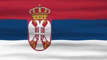 Seamless loop animation of the Serbian flag, flag waving in the wind, perfect for videos of independence day or other holidays