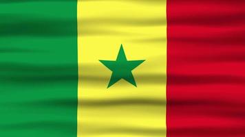 Seamless loop animation of the Senegal flag, flag waving in the wind, perfect for videos of independence day or other holidays