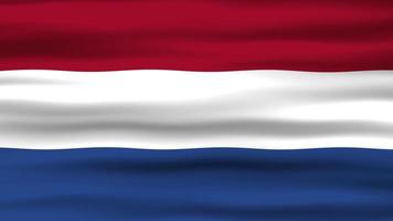 Seamless loop animation of the Netherlands flag, flag waving in the wind, perfect for videos of independence day or other holidays