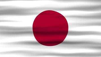 Seamless loop animation of the Japan flag, flag waving in the wind, perfect for videos of independence day or other holidays