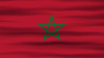sömlös slinga animering av de marocko flagga, flagga vinka i de vind, perfekt för videoklipp av oberoende dag eller Övrig högtider video