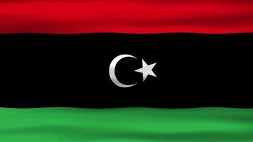 Seamless loop animation of the Libya flag, flag waving in the wind, perfect for videos of independence day or other holidays