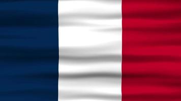 Seamless loop animation of the France flag, flag waving in the wind, perfect for videos of independence day or other holidays