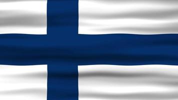 sömlös slinga animering av de finland flagga, flagga vinka i de vind, perfekt för videoklipp av oberoende dag eller Övrig högtider video