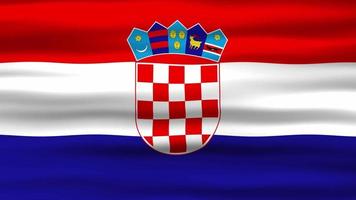 animación en bucle sin interrupciones de la bandera croata, bandera ondeando en el viento, perfecta para videos del día de la independencia u otras festividades
