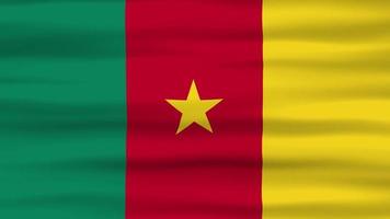 Seamless loop animation of Cameroonian flag, flag waving in the wind, perfect for videos of independence day or other holidays