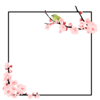 cadre de fleurs roses png