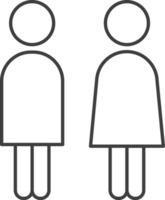 Male and female black line icons png