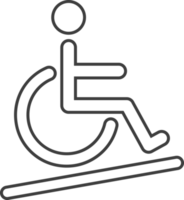 wc, gehandicapt persoon dun lijn icoon, toilet icoon. png