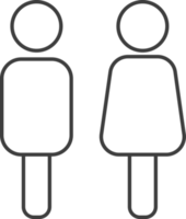 icônes de ligne noire mâle et femelle png