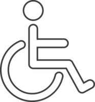 wc, disabled person thin line icon, Toilet icon. png