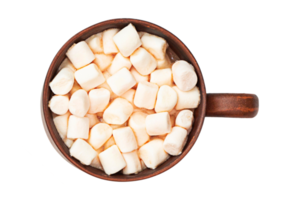 Cup with marshmallows isolated on a transparent background png