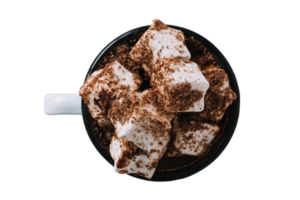 Cup with chocolate and marshmallows isolated on a transparent background png