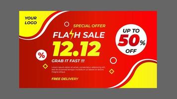 Flash sale red background vector