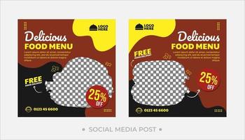 Food flyer for social media vector