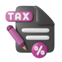 ícone de ilustração 3d de impostos png