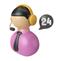 ícone de ilustração 3d de call center png