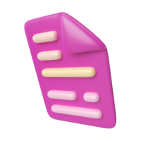 documento icono de ilustración 3d png