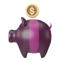 Piggy Bank 3D Illustration Icon