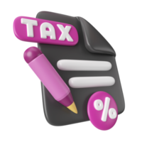 ícone de ilustração 3d de impostos png