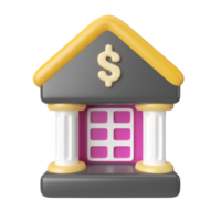 Bank 3D Illustration Icon png