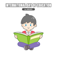 Internationale dag van onderwijs tekenfilm png