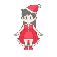 Cute christmas girl costume png
