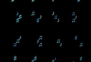 Dark BLUE vector pattern with music elements.