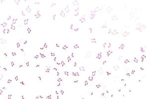 Light Pink vector backdrop with music notes.