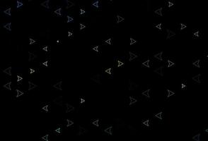 Dark Blue, Yellow vector backdrop with lines, triangles.