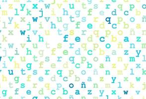 Light blue, yellow vector template with isolated letters.