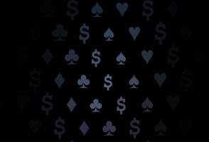 Dark black vector texture with playing cards.