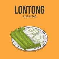 vector de lontong un arroz cocido tradicional indonesio de gran tamaño envuelto con hoja de plátano