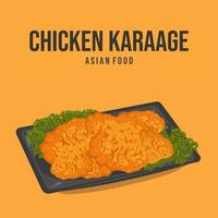 Asian Food, Chicken karaage vector. Japanese cuisine vector