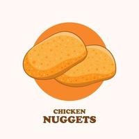 Nuggets de pollo. ilustración de dibujos animados de comida rápida vector