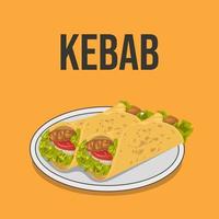 ilustración vectorial de doner kebab vector