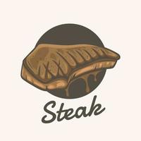 delicious grilled meat. steak house vector