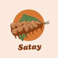comida asiática. satay de carne tradicional indonesia vector