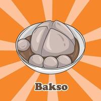 ilustración de comida asiática de albóndigas, bakso en indonesia vector