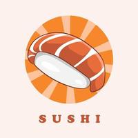 Asian Food. Salmon Sushi vector. Japanese cuisine, traditional food. vector