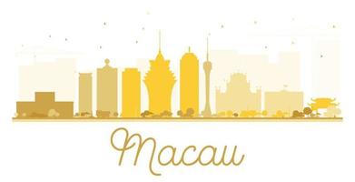silueta dorada del horizonte de la ciudad de Macao. vector