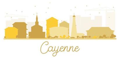 Cayenne City skyline golden silhouette. vector